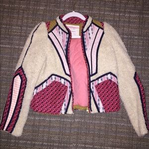 Anthropologie fleece patterned jacket